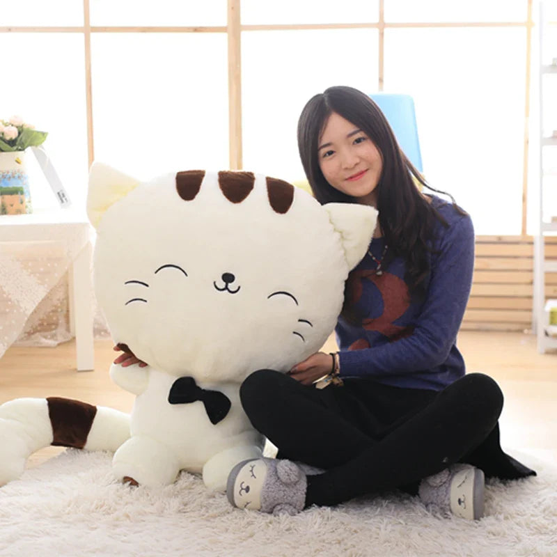 Cute Big Face Smile Cat Plush Animals - Tophatter Daily Deals