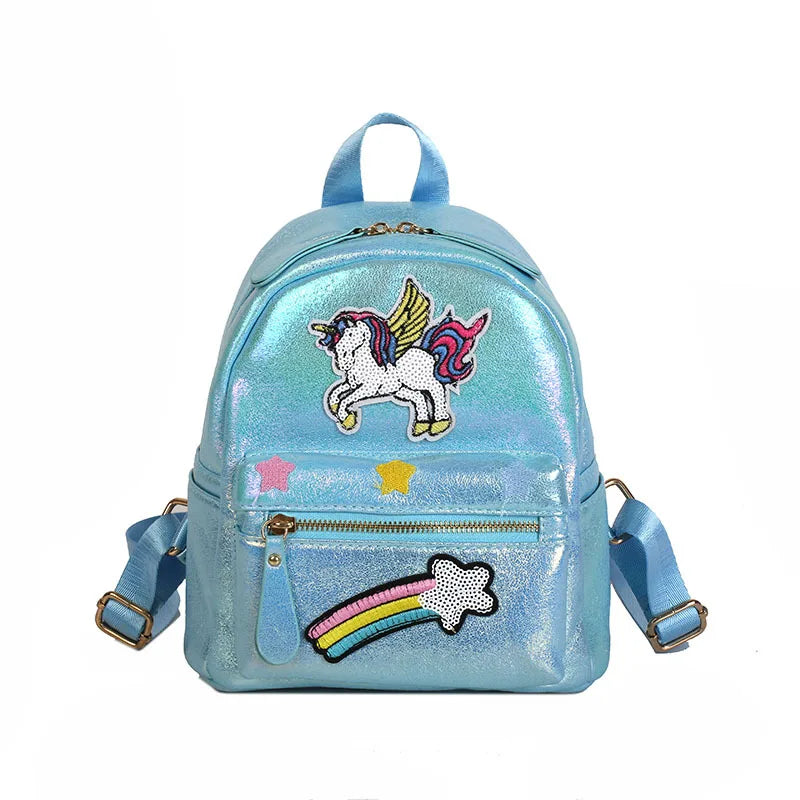 Holographic Backpack Unicorn Patches Rainbow Cloud Star Mythical - Tophatter Daily Deals