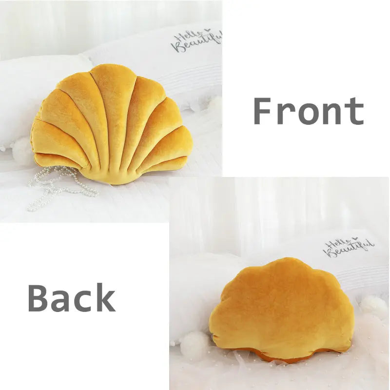 Velvet Shell Mermaid Cushion Plush Pillow Seashell Seashells - Tophatter Daily Deals