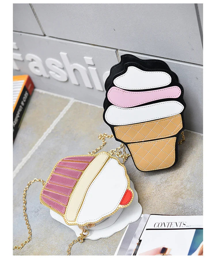 Ice Cream Cupcake Shape Mini Shoulder Bag Food - Tophatter Daily Deals