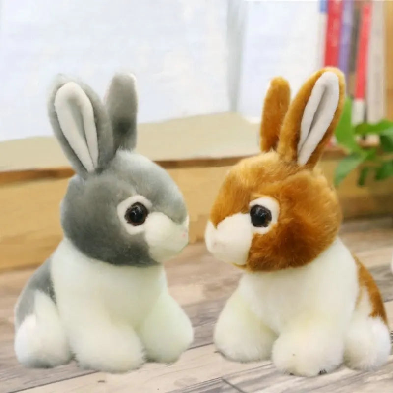 Bunny Rabbit Plush - Brown, Grey, White Stuffed Animal Toy Woodlands Animals - Tophatter Daily Deals