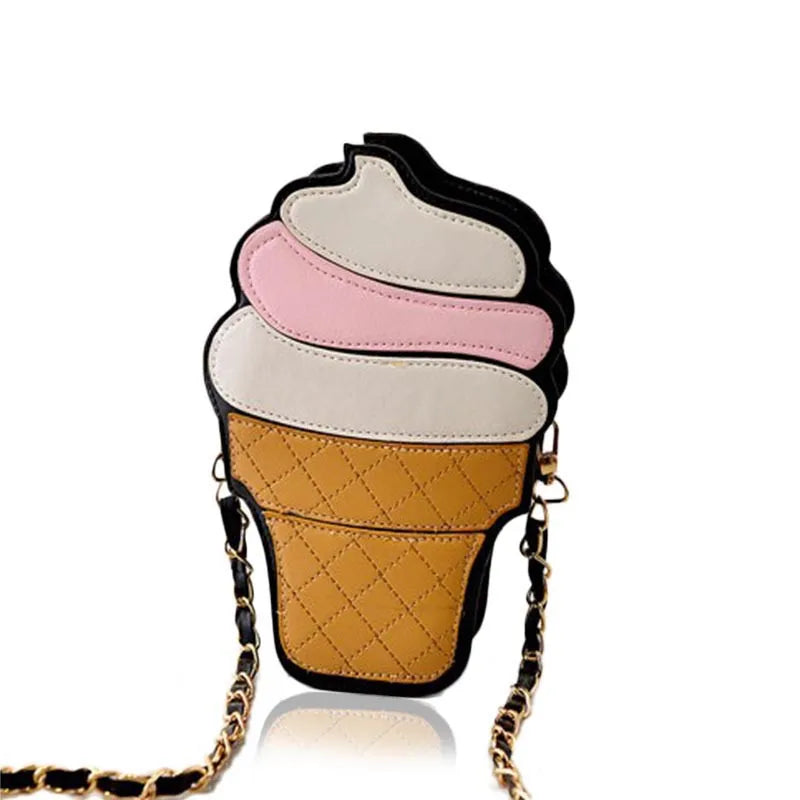 Ice Cream Cupcake Shape Mini Shoulder Bag Ice Cream Cone 20cm Food - Tophatter Daily Deals