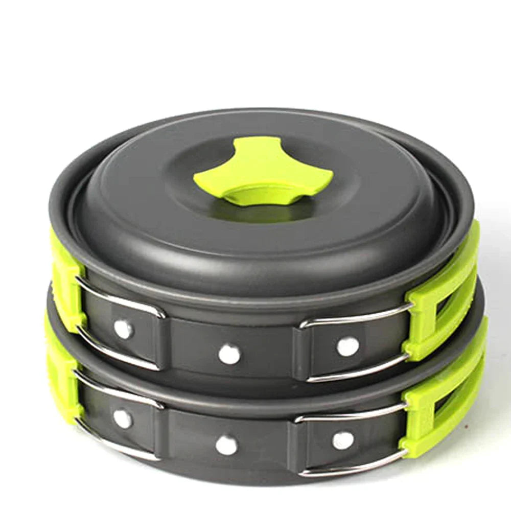 6-Piece Portable Camping Cookware Set Green Camp Cooking - Tophatter Daily Deals