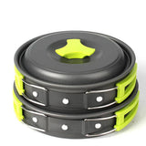 6-Piece Portable Camping Cookware Set Green Camp Cooking - Tophatter Daily Deals