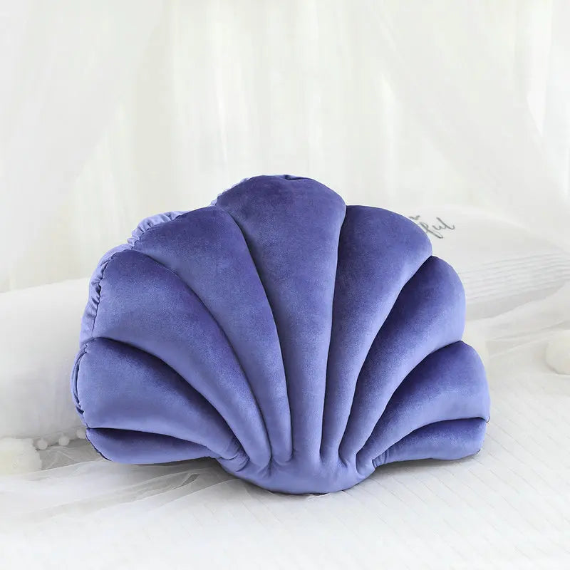 Velvet Shell Mermaid Cushion Plush Pillow Seashell Violet Seashells - Tophatter Daily Deals