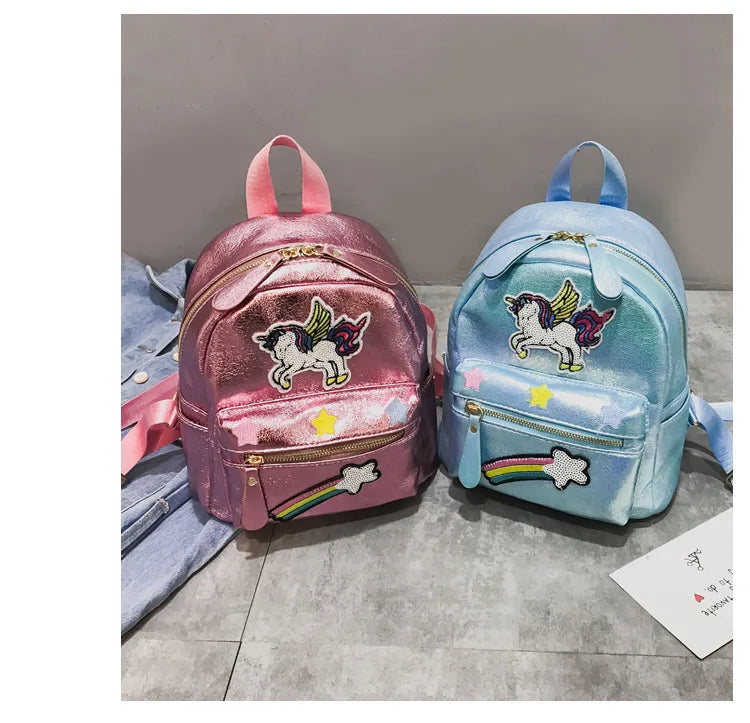 Holographic Backpack Unicorn Patches Rainbow Cloud Star Mythical - Tophatter Daily Deals