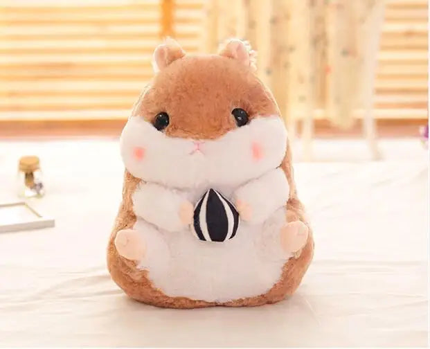 Chubby Hamster Pastel Woodland Plush With Nuts and Acorns 55cm Brown Animals - Tophatter Daily Deals