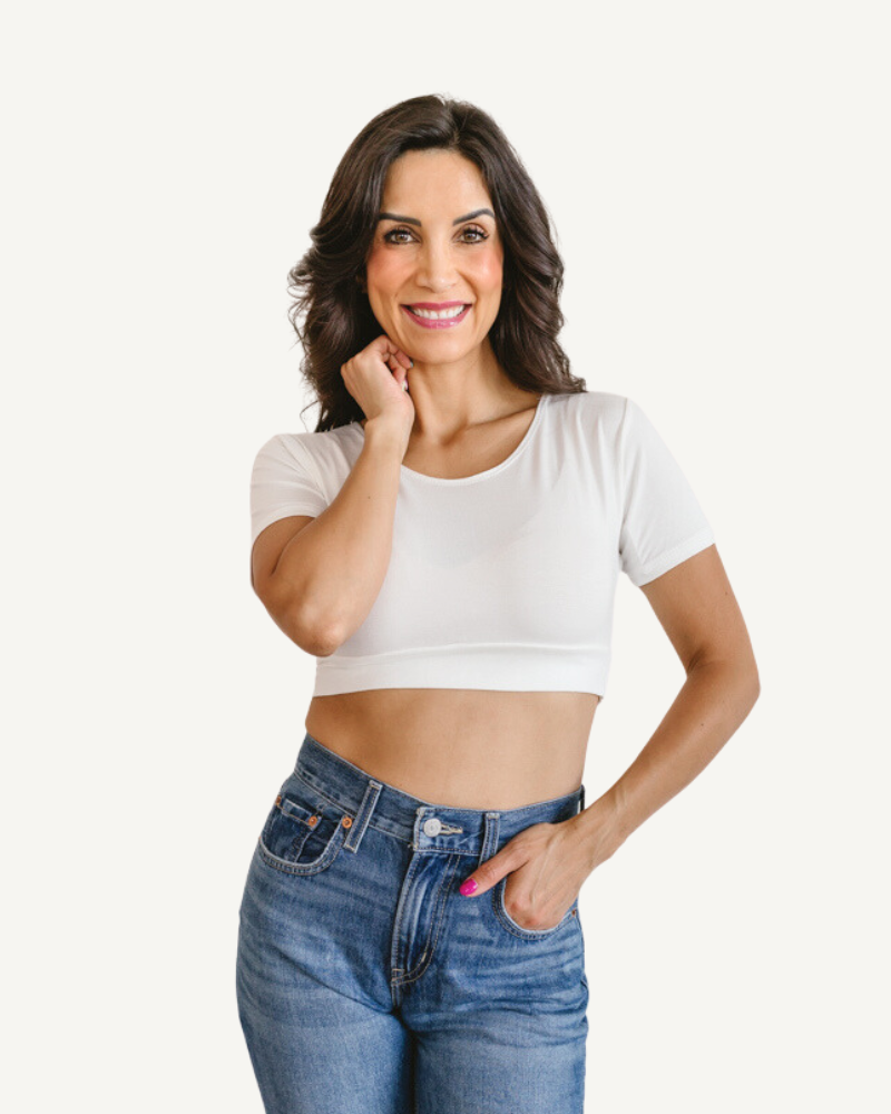 HALFTEE Layering Fashions Classic Boyfriend Halftee Cream T-Shirt - Tophatter Daily Deals