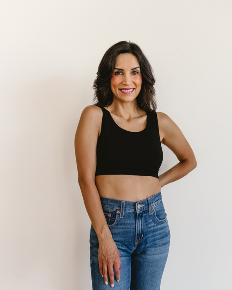 HALFTEE Layering Fashions Classic Wide Strap Tank Halftee Black Tanks - Tophatter Daily Deals