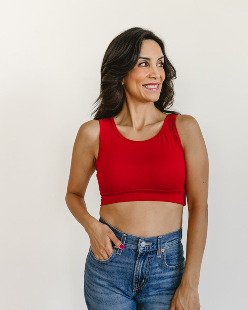 HALFTEE Layering Fashions Classic Wide Strap Tank Halftee Red Tanks - Tophatter Daily Deals