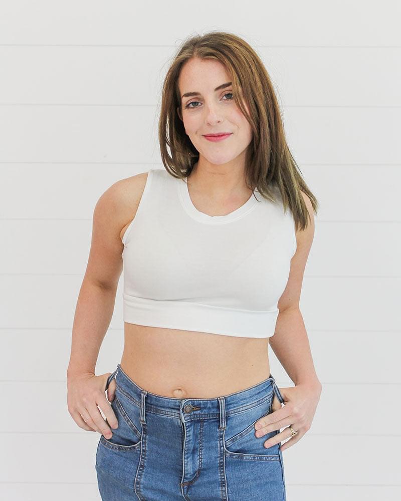 HALFTEE Layering Fashions Crew Neck Tank Halftee Cream Tanks - Tophatter Daily Deals