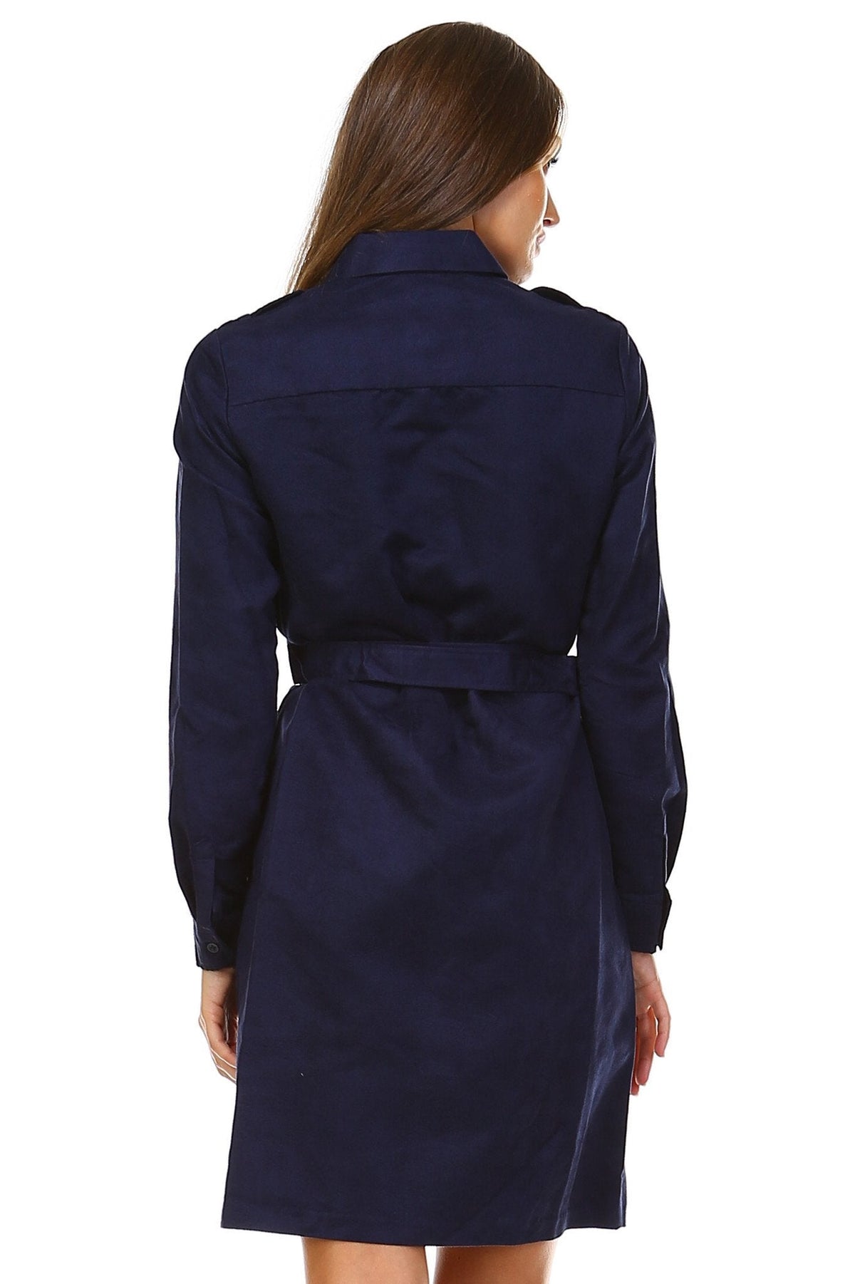 Women's Long Sleeve Suede Belted Dress Dresses / Midi - Tophatter Daily Deals