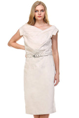Women's Suede Draped Neckline Sleeveless Dress Dresses / Midi - Tophatter Daily Deals