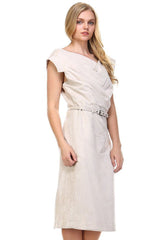 Women's Suede Draped Neckline Sleeveless Dress Dresses / Midi - Tophatter Daily Deals