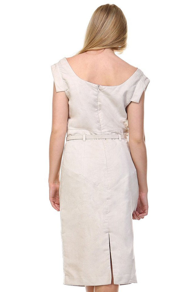 Women's Suede Draped Neckline Sleeveless Dress Dresses / Midi - Tophatter Daily Deals