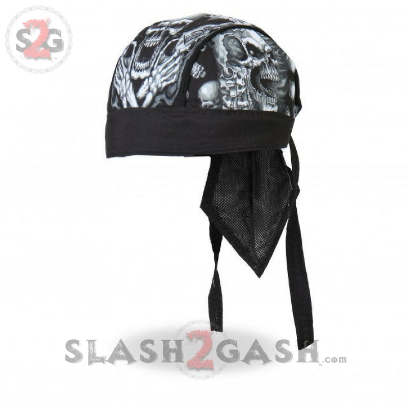 Hot Leathers Assassin Motorcycle Headwrap Skull & Guns Durag Headwrap - Tophatter Daily Deals