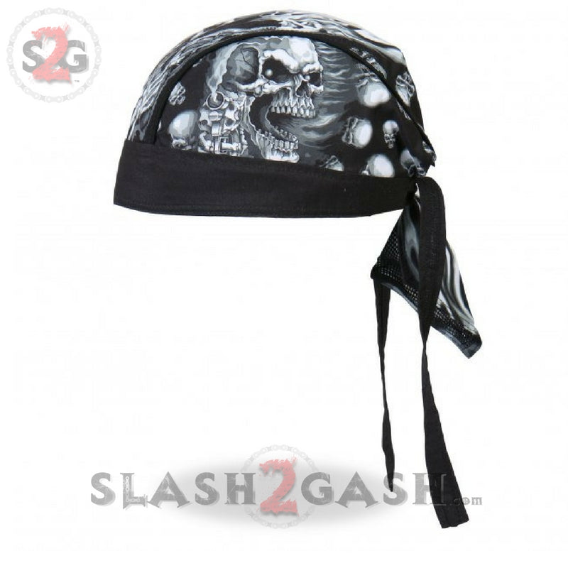 Hot Leathers Assassin Motorcycle Headwrap Skull & Guns Durag Headwrap - Tophatter Daily Deals