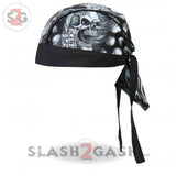Hot Leathers Assassin Motorcycle Headwrap Skull & Guns Durag Headwrap - Tophatter Daily Deals