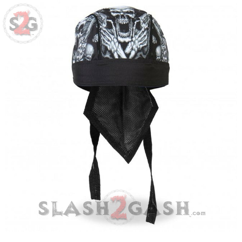 Hot Leathers Assassin Motorcycle Headwrap Skull & Guns Durag Headwrap - Tophatter Daily Deals