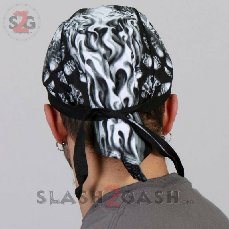 Hot Leathers Assassin Motorcycle Headwrap Skull & Guns Durag Headwrap - Tophatter Daily Deals