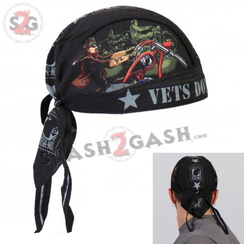 Hot Leathers Vets Dont Forget POW Headwrap Premium Biker Du-Rag Headwrap - Tophatter Daily Deals