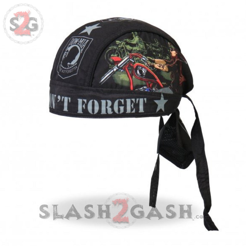 Hot Leathers Vets Dont Forget POW Headwrap Premium Biker Du-Rag Headwrap - Tophatter Daily Deals