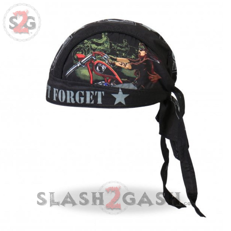 Hot Leathers Vets Dont Forget POW Headwrap Premium Biker Du-Rag Headwrap - Tophatter Daily Deals