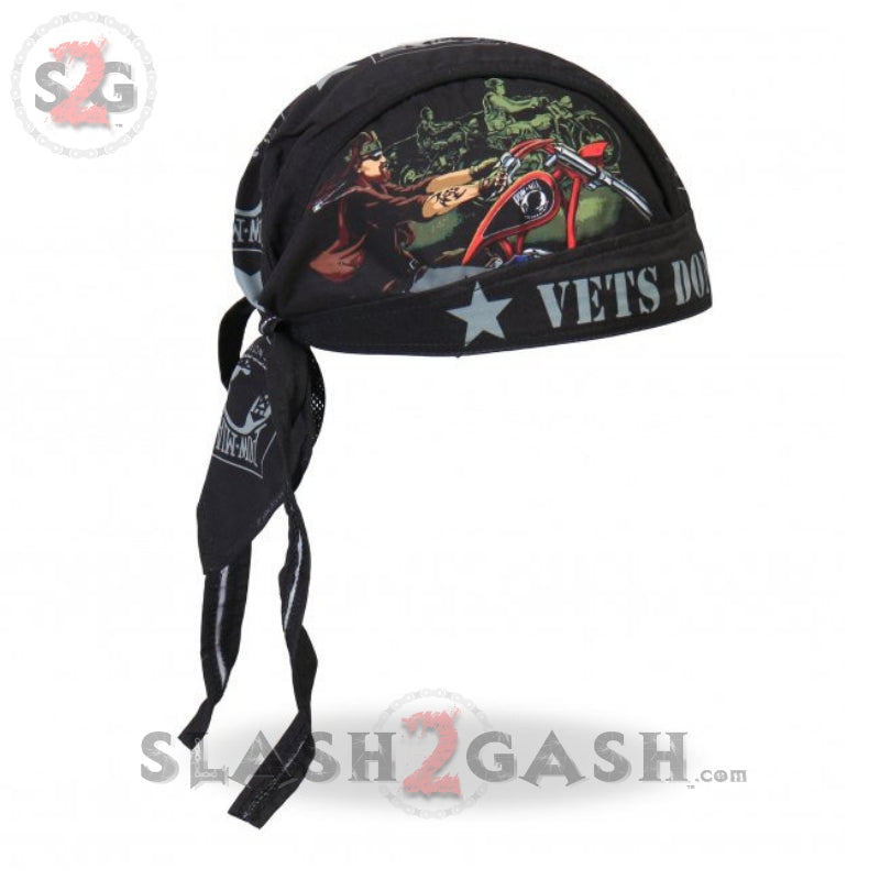 Hot Leathers Vets Dont Forget POW Headwrap Premium Biker Du-Rag Headwrap - Tophatter Daily Deals