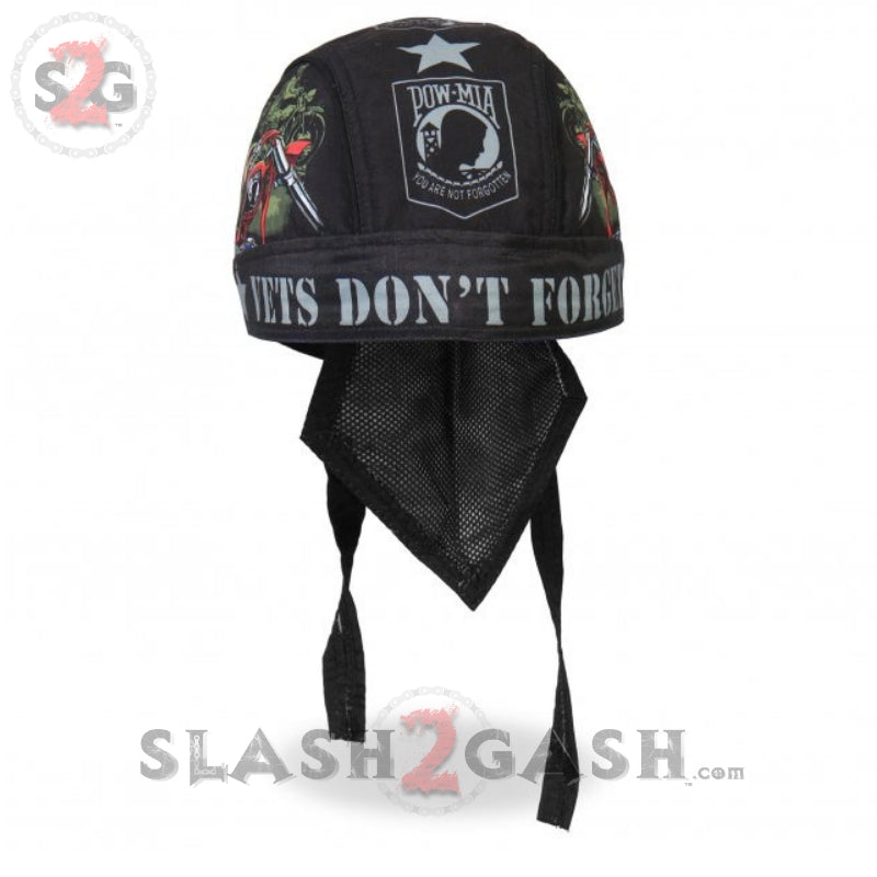 Hot Leathers Vets Dont Forget POW Headwrap Premium Biker Du-Rag Headwrap - Tophatter Daily Deals