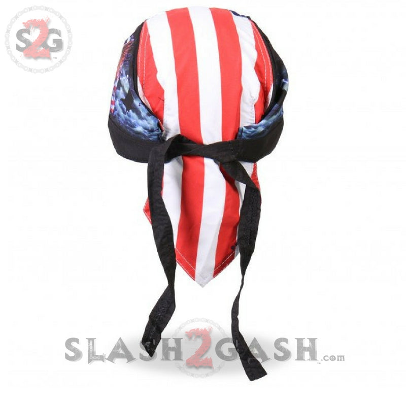 Hot Leathers Flag & Eagle Headwrap Premium Motorcycle Durag Headwrap - Tophatter Daily Deals