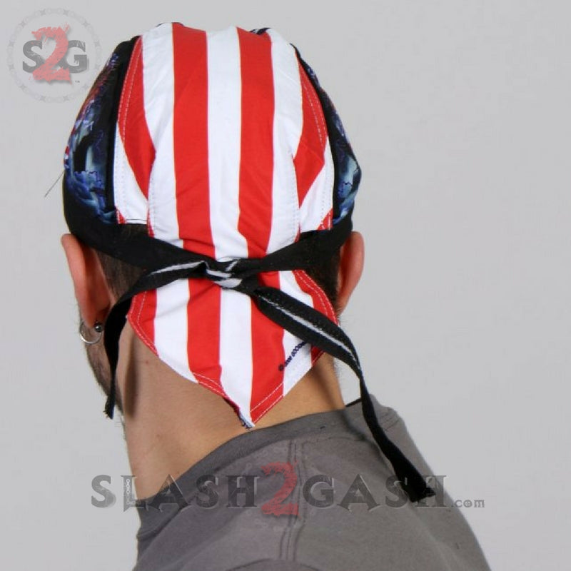 Hot Leathers Flag & Eagle Headwrap Premium Motorcycle Durag Headwrap - Tophatter Daily Deals