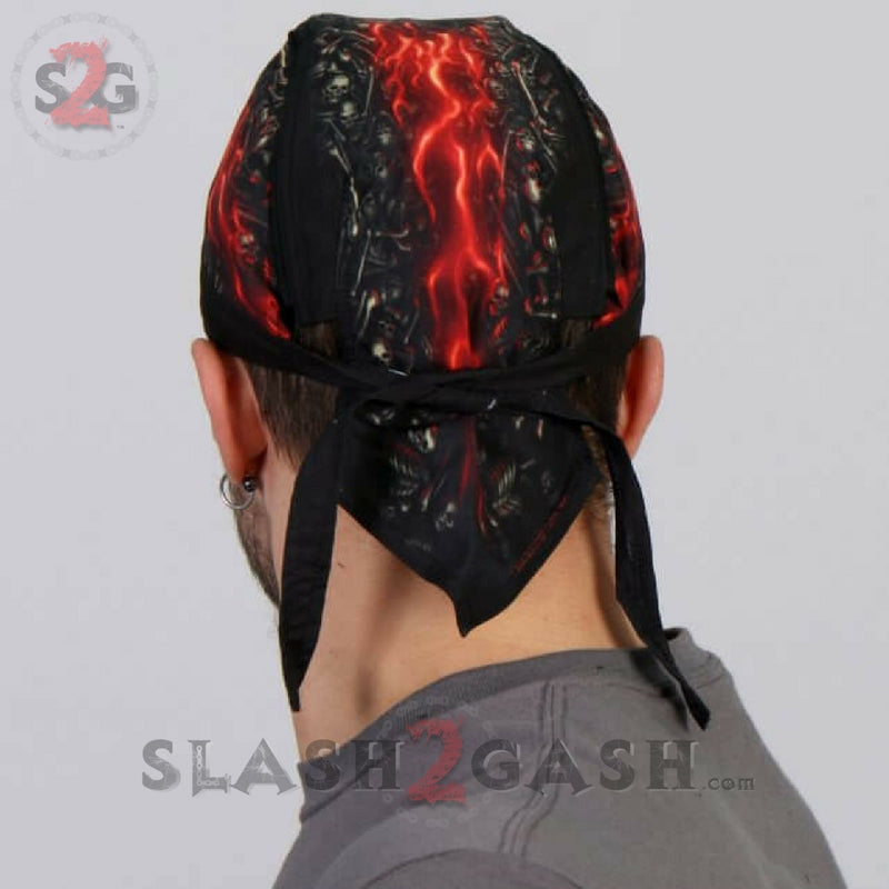 Hot Leathers Skull Made Of Skulls Headwrap Premium Motorcycle Durag Headwrap - Tophatter Daily Deals