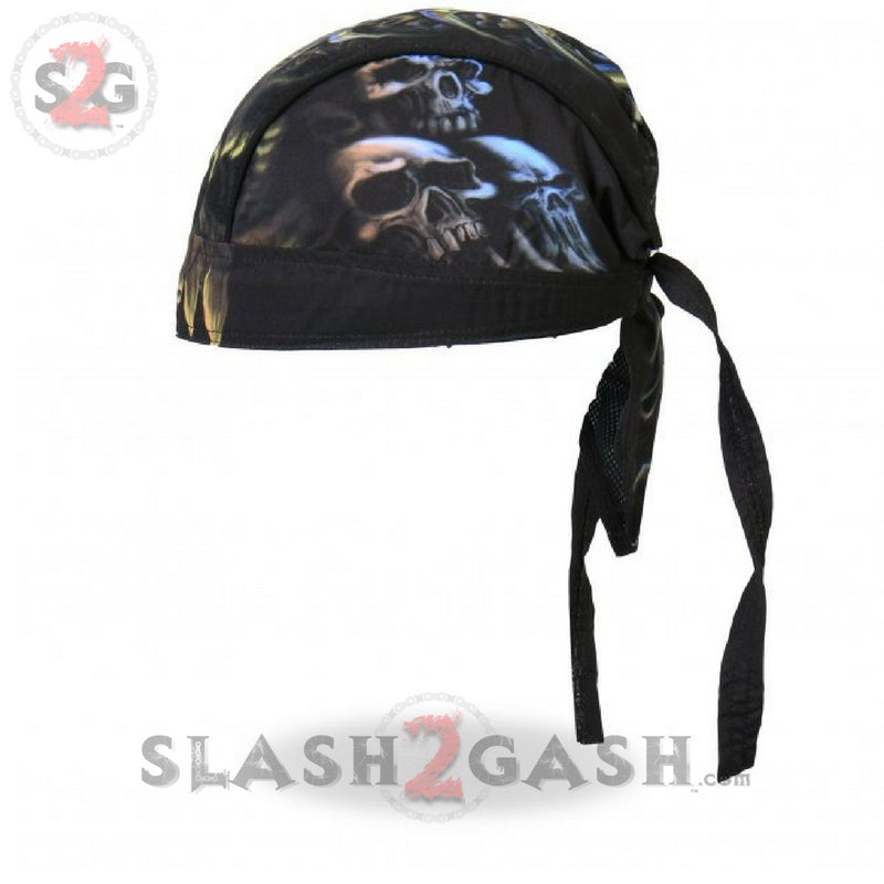 Hot Leathers Skull Cavern Headwrap Premium Motorcycle Durag Headwrap - Tophatter Daily Deals