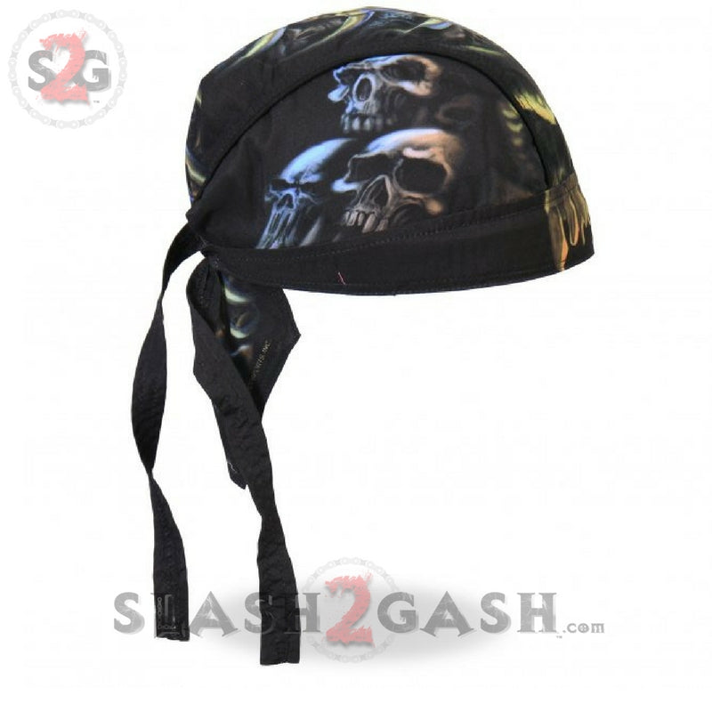 Hot Leathers Skull Cavern Headwrap Premium Motorcycle Durag Headwrap - Tophatter Daily Deals