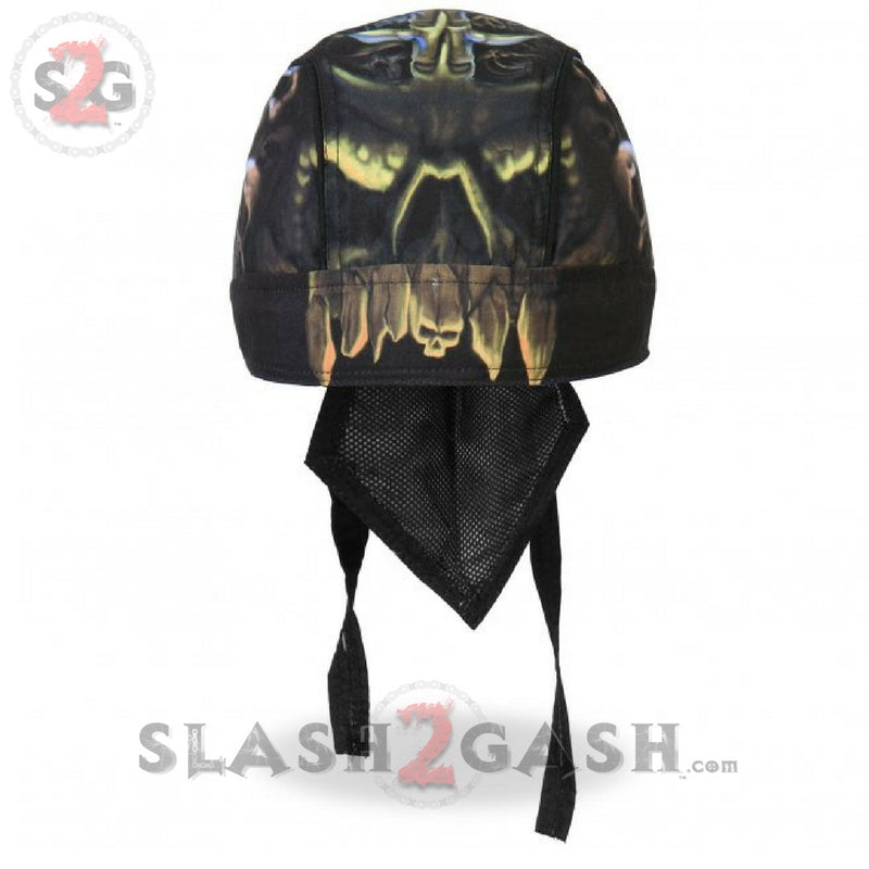 Hot Leathers Skull Cavern Headwrap Premium Motorcycle Durag Headwrap - Tophatter Daily Deals