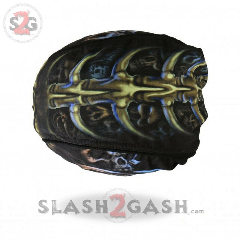 Hot Leathers Skull Cavern Headwrap Premium Motorcycle Durag Headwrap - Tophatter Daily Deals
