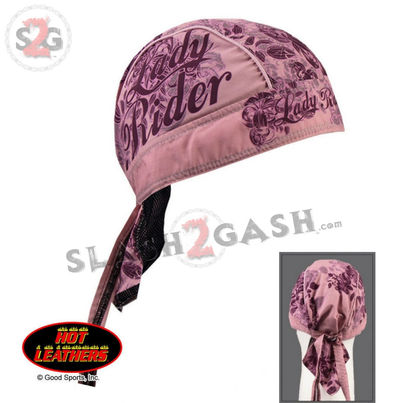 Hot Leathers Lady Rider Floral Headwrap Pink Ladies Premium Du-Rag Headwrap - Tophatter Daily Deals