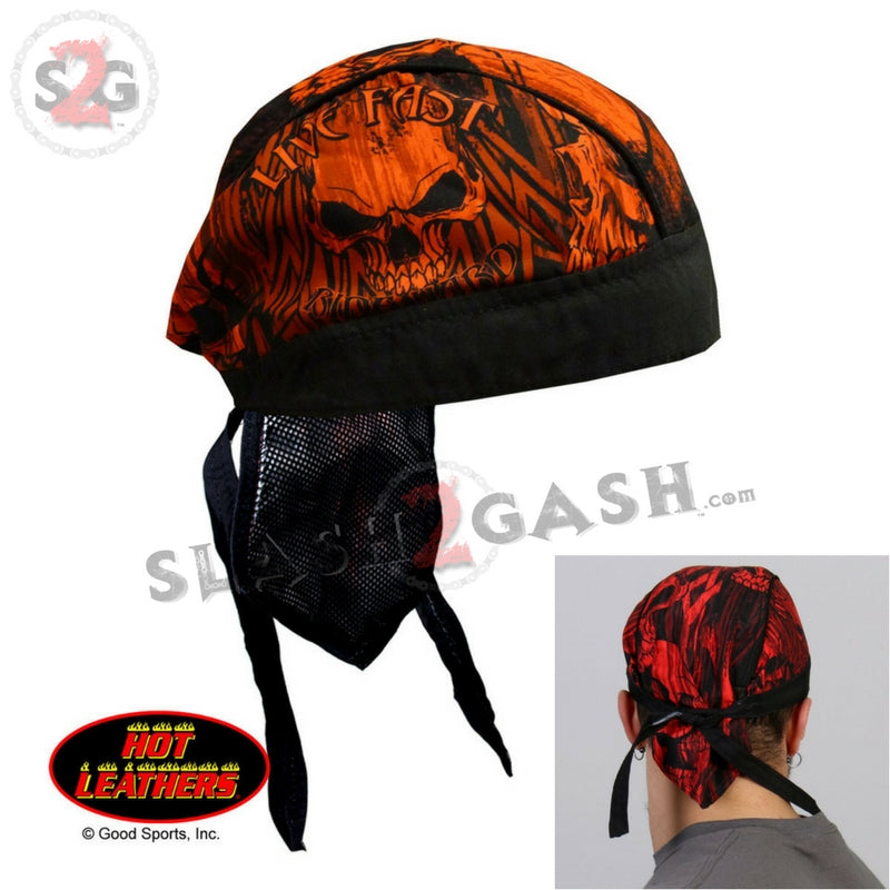 Hot Leathers Over The Top Tribal Skull Headwrap Premium Biker Du-Rag Headwrap - Tophatter Daily Deals