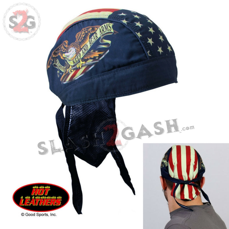 Hot Leathers Keep And Bear Arms Headwrap Premium Biker Du-Rag Headwrap - Tophatter Daily Deals