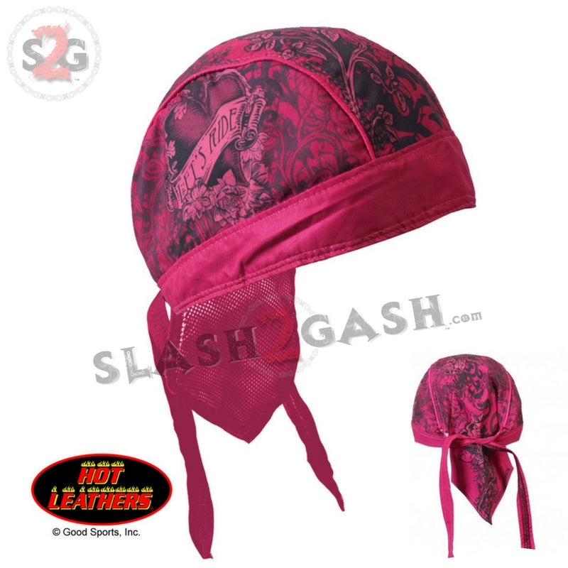 Hot Leathers Maroon Stained Heart Headwrap Flower Premium Du-Rag Headwrap - Tophatter Daily Deals