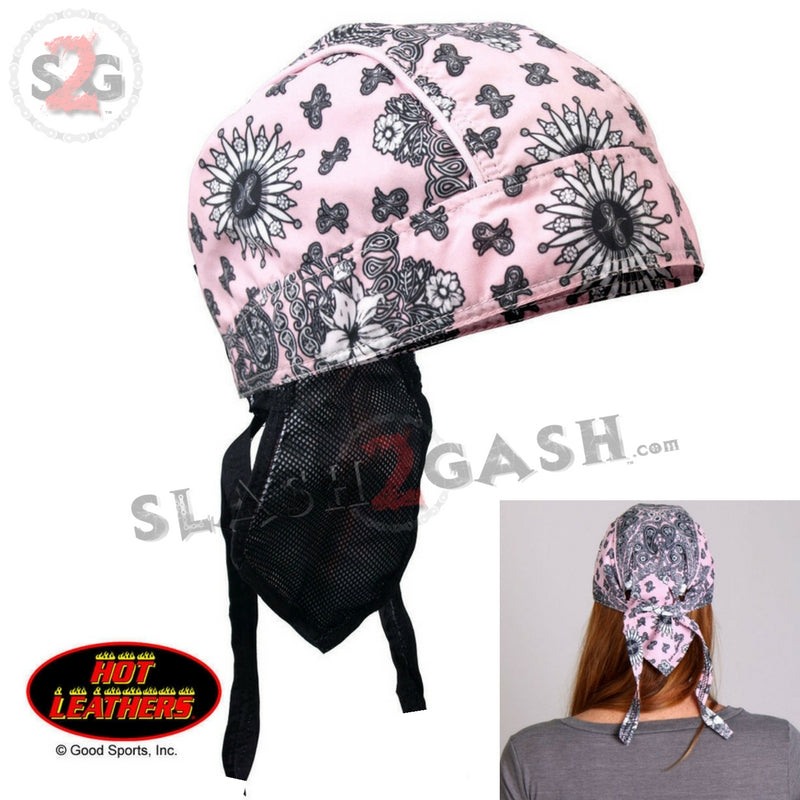 Hot Leathers Pink Paisley Headwrap Ladies Premium Biker Du-Rag Headwrap - Tophatter Daily Deals
