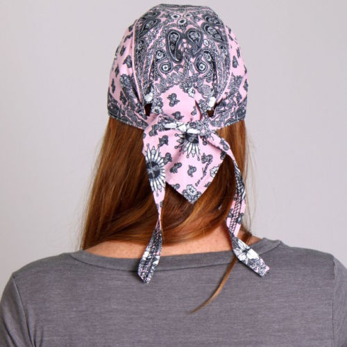 Hot Leathers Pink Paisley Headwrap Ladies Premium Biker Du-Rag Headwrap - Tophatter Daily Deals