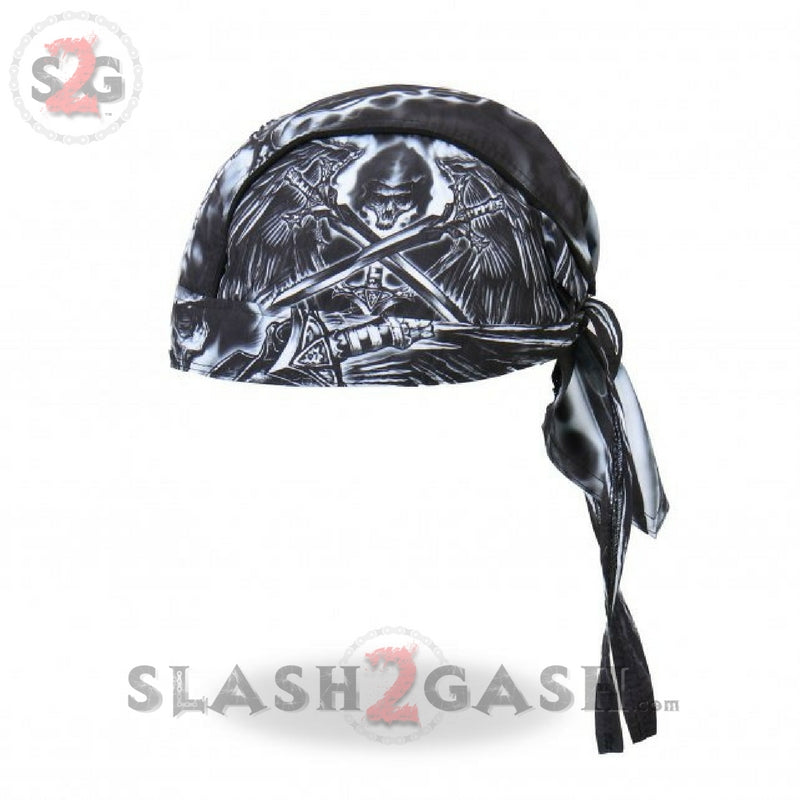 Hot Leathers Death Wings Premium Headwrap "Reaper" Biker Du-Rag Headwrap - Tophatter Daily Deals