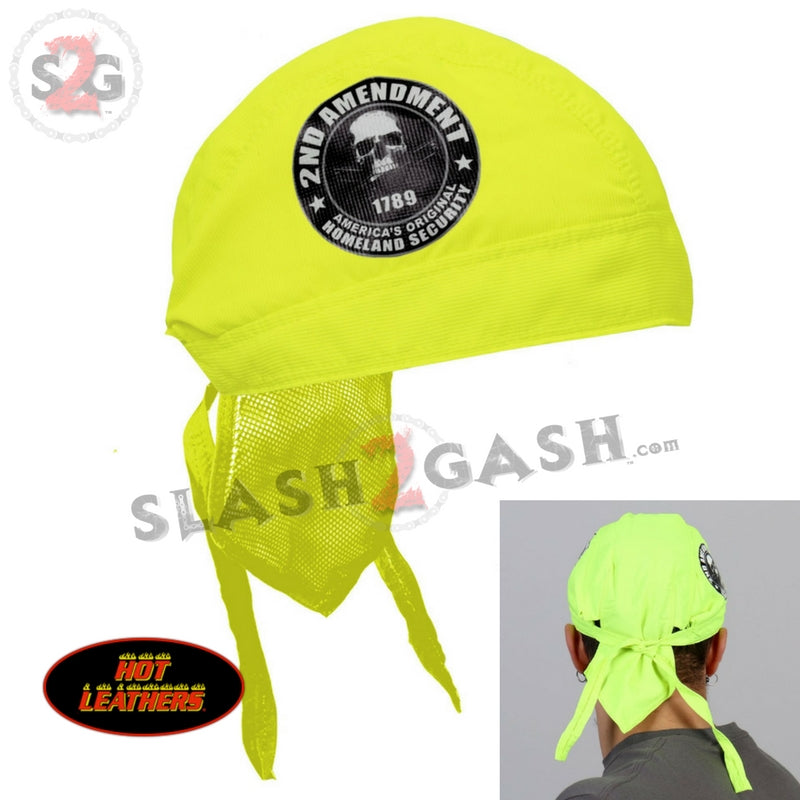 Hot Leathers Safety Green 2nd Amendment Premium Headwrap Hi-Vis Du-Rag Headwrap - Tophatter Daily Deals