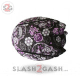 Hot Leathers Sugar Skull Headwrap Roses & Flower Premium Du-Rag Headwrap - Tophatter Daily Deals