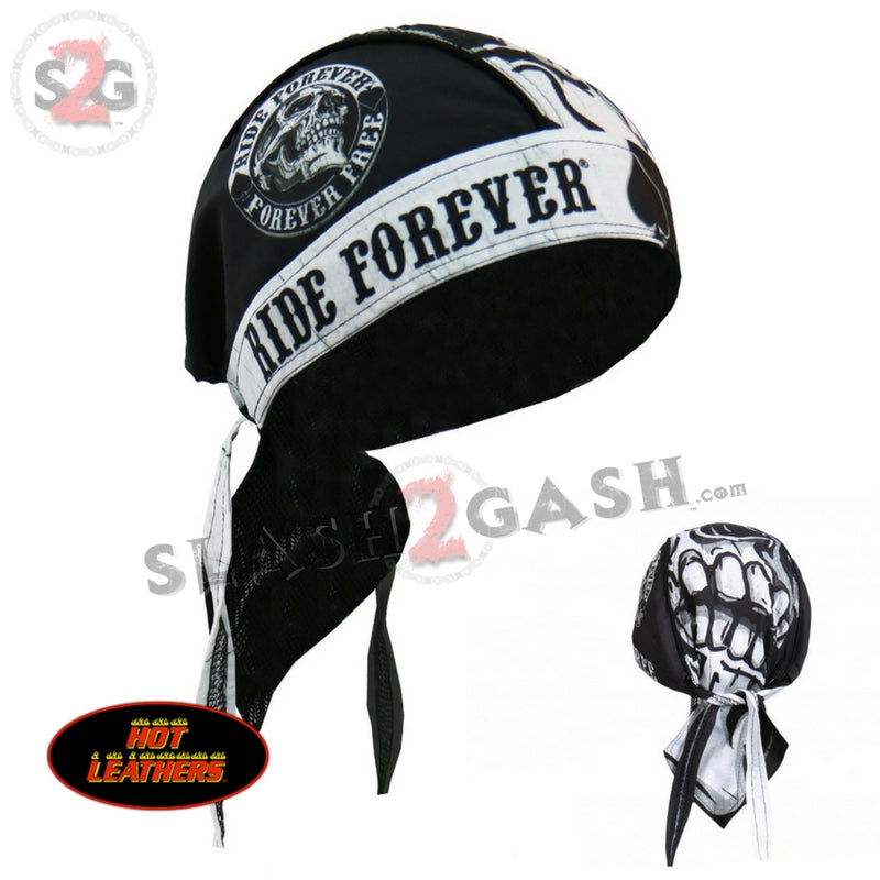 Hot Leathers Spade Skull Headwrap Ride Forever Premium Biker Du-Rag Headwrap - Tophatter Daily Deals