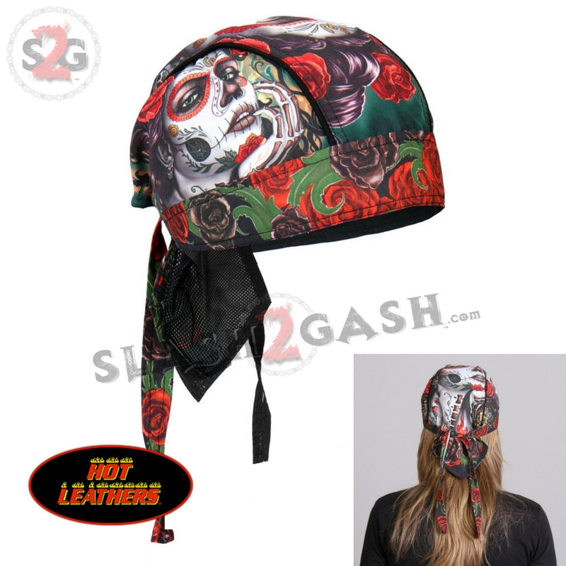 Hot Leathers Sugar Woman Headwrap w/ Roses Premium Du-Rag Headwrap - Tophatter Daily Deals