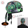 Hot Leathers Skeleton Cycle Premium Headwrap Indian Green Biker Du-Rag Headwrap - Tophatter Daily Deals