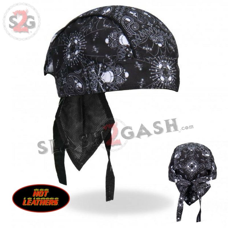 Hot Leathers Skull Paisley Premium Headwrap Biker Crossbones Du-Rag Headwrap - Tophatter Daily Deals