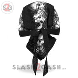 Hot Leathers Smokin Five Skulls Motorcycle Head Wrap Skull & Guns Durag Headwrap - Tophatter Daily Deals